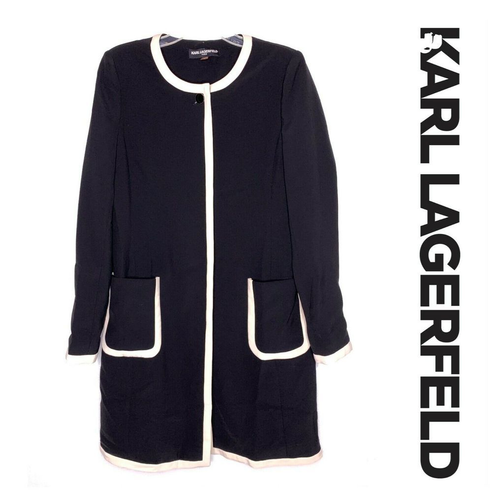 Karl Lagerfeld Sz 12 Longline Blazer Jacket